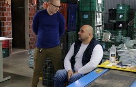 Eder Ciceri em visita ao atelier do Joaquim